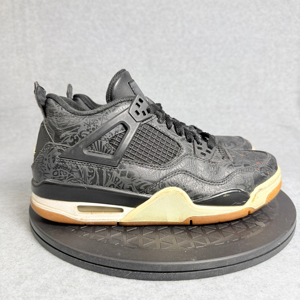 Jordan 4 Retro Laser Black Gum GS Sneakers CI2970-001 Size 6Y